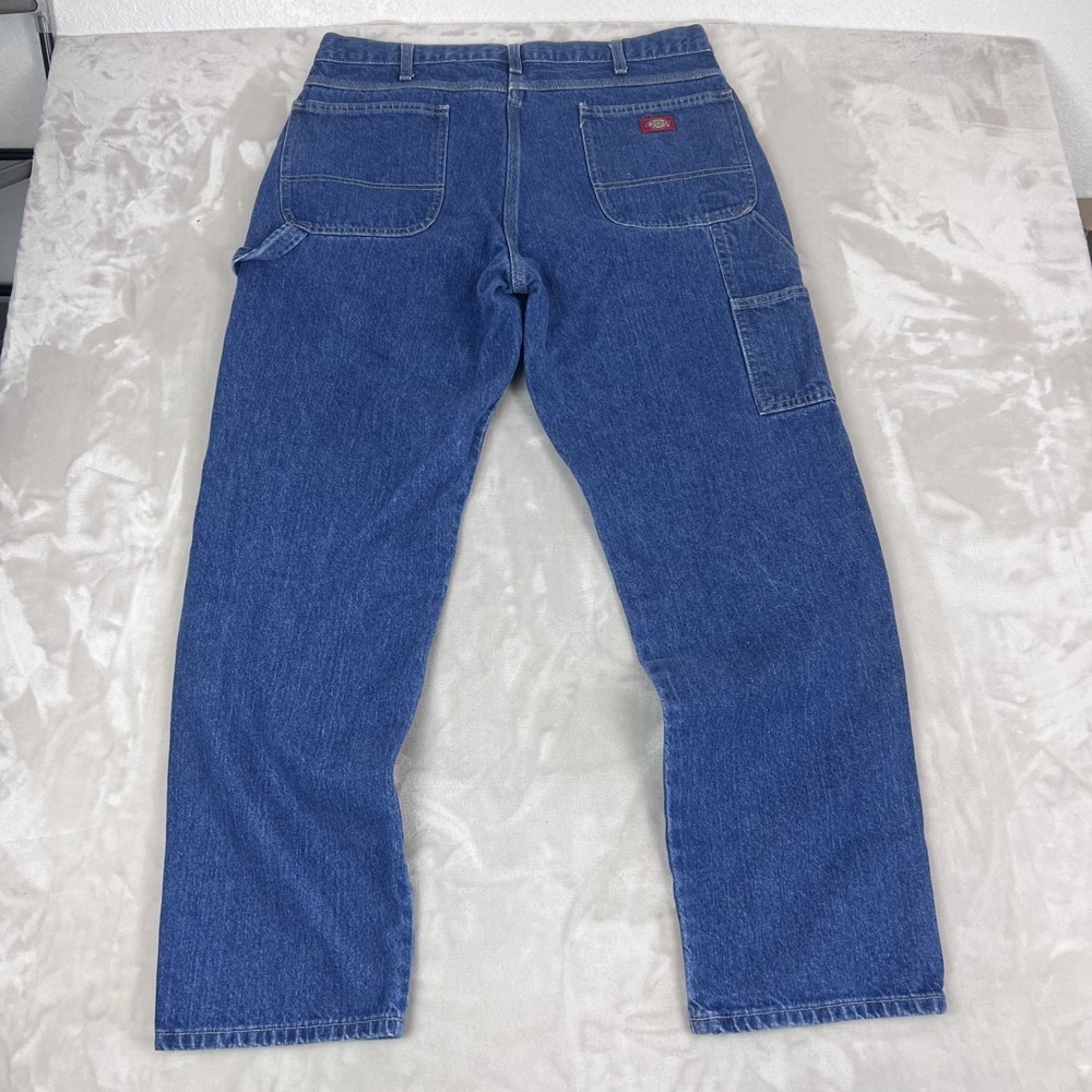 Y2K Dickies Jeans Mens 38x32 Blue Denim Cotton Carpenter Workwear Grunge Skater‎